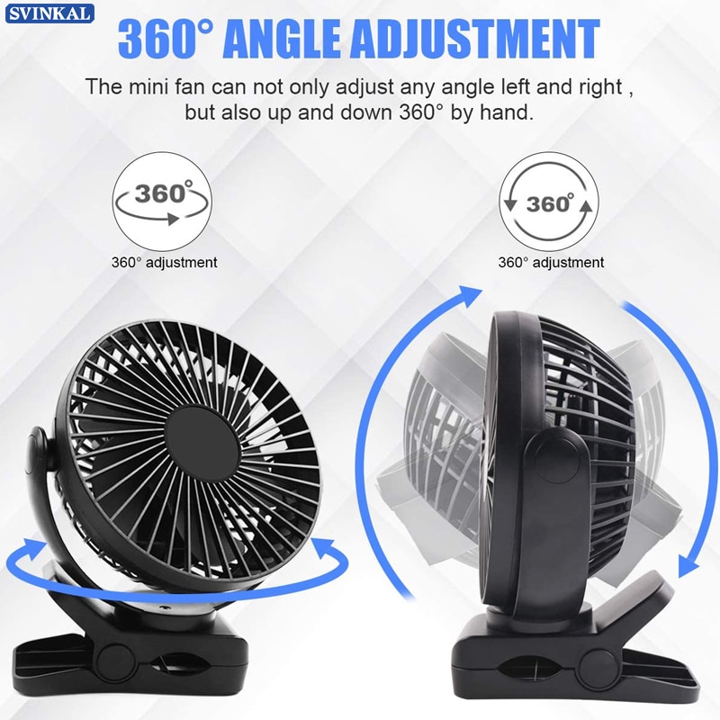 ATEnge Portable Air Conditioner Camping Fan,Air Cooler For Room,Ceiling Wireless Pedestal Ventilador,Fan Clip 5v for stroller,pc